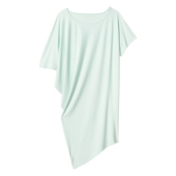 Athleta Sunlover Hilo UPF Dress Asymmetric Scoop Neck‎ Short Sleeve Spring Mint - Picture 2 of 8